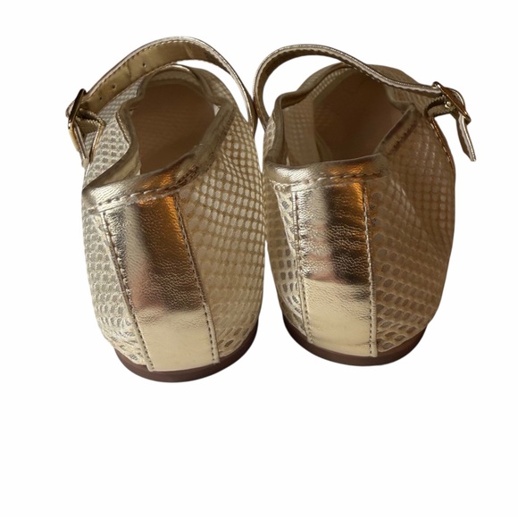 Steve Madden Gold Mesh Dreaming Ballet Flats Shoes Mary Janes Buckle Women 9 - Picture 6 of 7